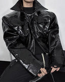 Spring Slim Leather Motorcycle Zipper Jacket