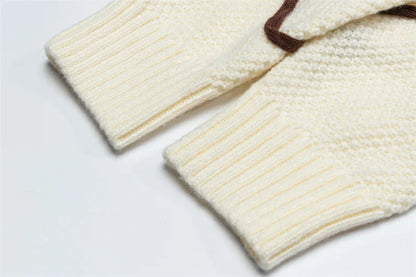 Oversized Wave Pattern Knit Jumper Sweater