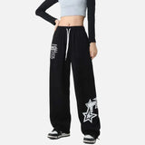 Loose Elastic-waist Stars Sweatpants