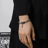 Black Zircon Star Titanium Bracelet