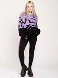 Halloween Bats Pattern Knitted Sweater