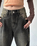 Durable Loose Mid Waist Wide Leg Jeans
