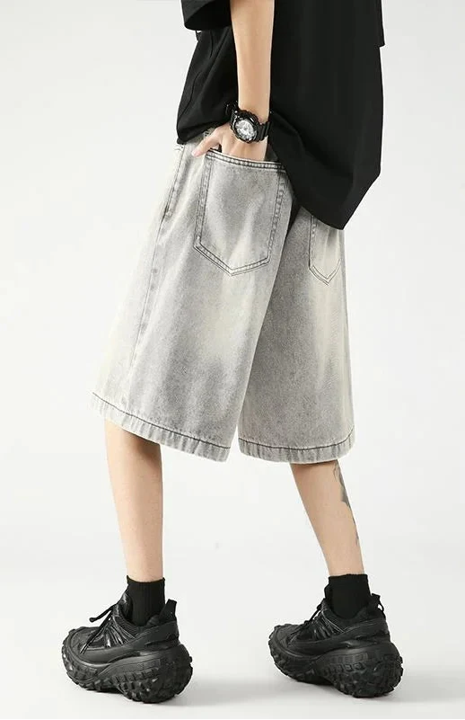 Streetwear Loose Straight Leg Denim Short