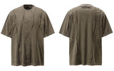 Streetwear Grunge Patchwork Ripped Solid Color T-Shirt