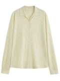 Women Classic Retro Soft Bamboo Linen Knitted Cardigan
