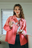 Women Soft Gradient Loose Fit Denim Jacket