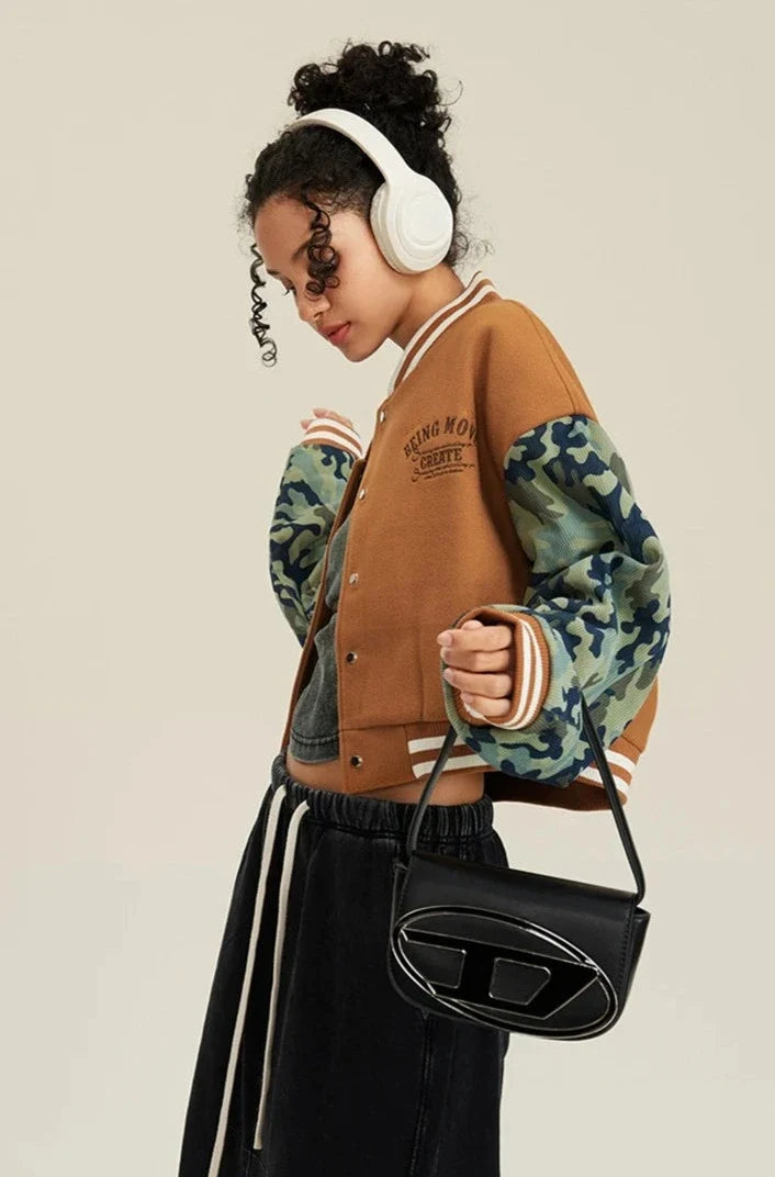 Women's Camouflage Varsity Jacket