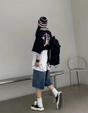 Summer Essential Mid Loose Baggy Denim Short