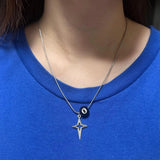 Stylish Stainless Steel Star & 8 Ball Necklace