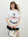 Women Vintage Cooling Rose Print Loose Fit T-Shirt