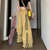 High Waist Yellow Vintage Cargo Pants