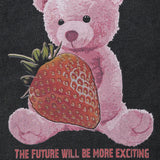 Loose Strawberry Bear Graphic T-shirt
