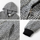 Y2K Elegant Gray Zip-Up Hooded Sweatshirt
