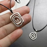 Geometric Spiral Pendant Necklaces