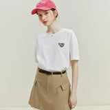 Slim Fit Round Neck Letter T-Shirt