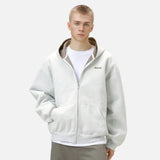 American Embroidered Loose Hooded Zip-Up Sweatshirt