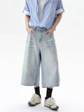 Effortless Versatile Cropped  Wide Leg Denim Jorts