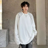Padded Round Collar Long Sleeve T-Shirt