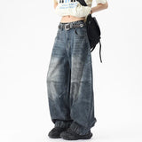 Cool Weather Fit Washed Loose Wide Leg Jeans