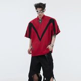 Color Contrast Design Short Sleeve T-Shirt