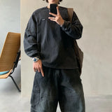 Trendy Oversized Distressed Washed Sweatshirt