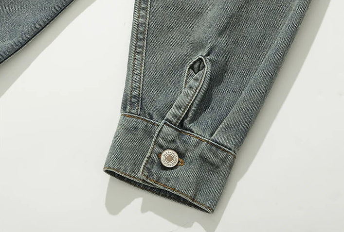 Snowflakes Heavyweight Denim Cargo Jacket
