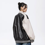 Oversized Leather Varsity Jacket