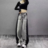 Autumn Korean Style Large Retro Baggy Jeans