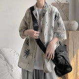 Japanes Style Vintage National Trend Loose Ice Silk Shirt
