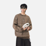 Y2K Plush Ethnic Knit Crew Neck Sweater