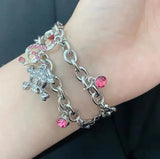 Y2K Pink Cute Skeleton Bracelet