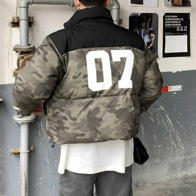 Winter Camouflage Patchwork Cotton Padded Jacket