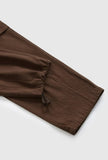 Elastic-waist Solid Cargo Pants