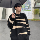 Stylish Retro Cozy Winter Striped Knit Sweater