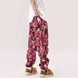 Thorn Flower Printed Camouflage Baggy Pants