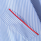 Breathable Striped Love Patch Zipper Shirt