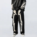 Y2k Skeleton Print Baggy Jeans
