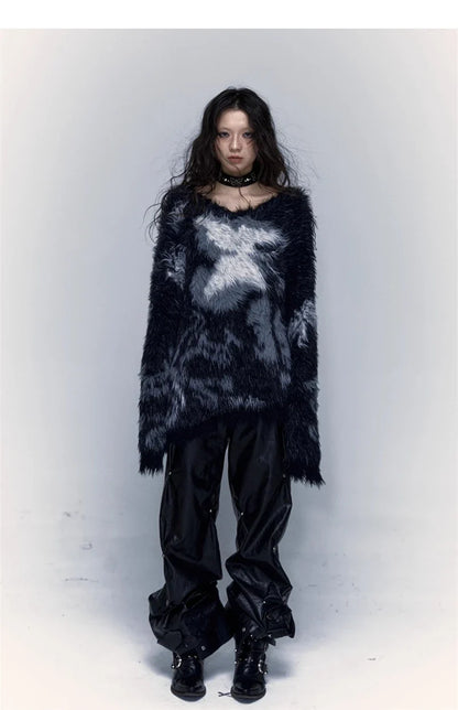 Textured Patterned Gothic Sweater