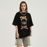 Moody Cats Graphic Print T-shirt