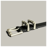 Ancient Silver Pin Buckle Leather Belt
