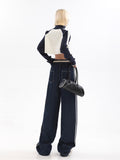 Rope High Waist Baggy Denim Pants