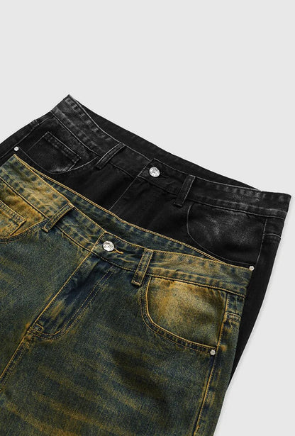 Vintage Washed Flare Denim Pants