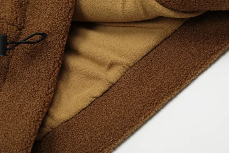 Loose Sleepy Bear Ears Fleece Jacket