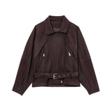 Chic Moto Zipper Belt Jacket