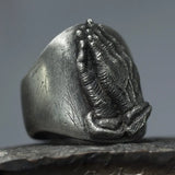 Vintage Punk Prayer Hands Finger Ring