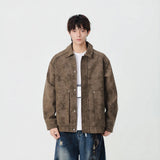 Winter Stylish Distressed Button-Up Leather Jacket
