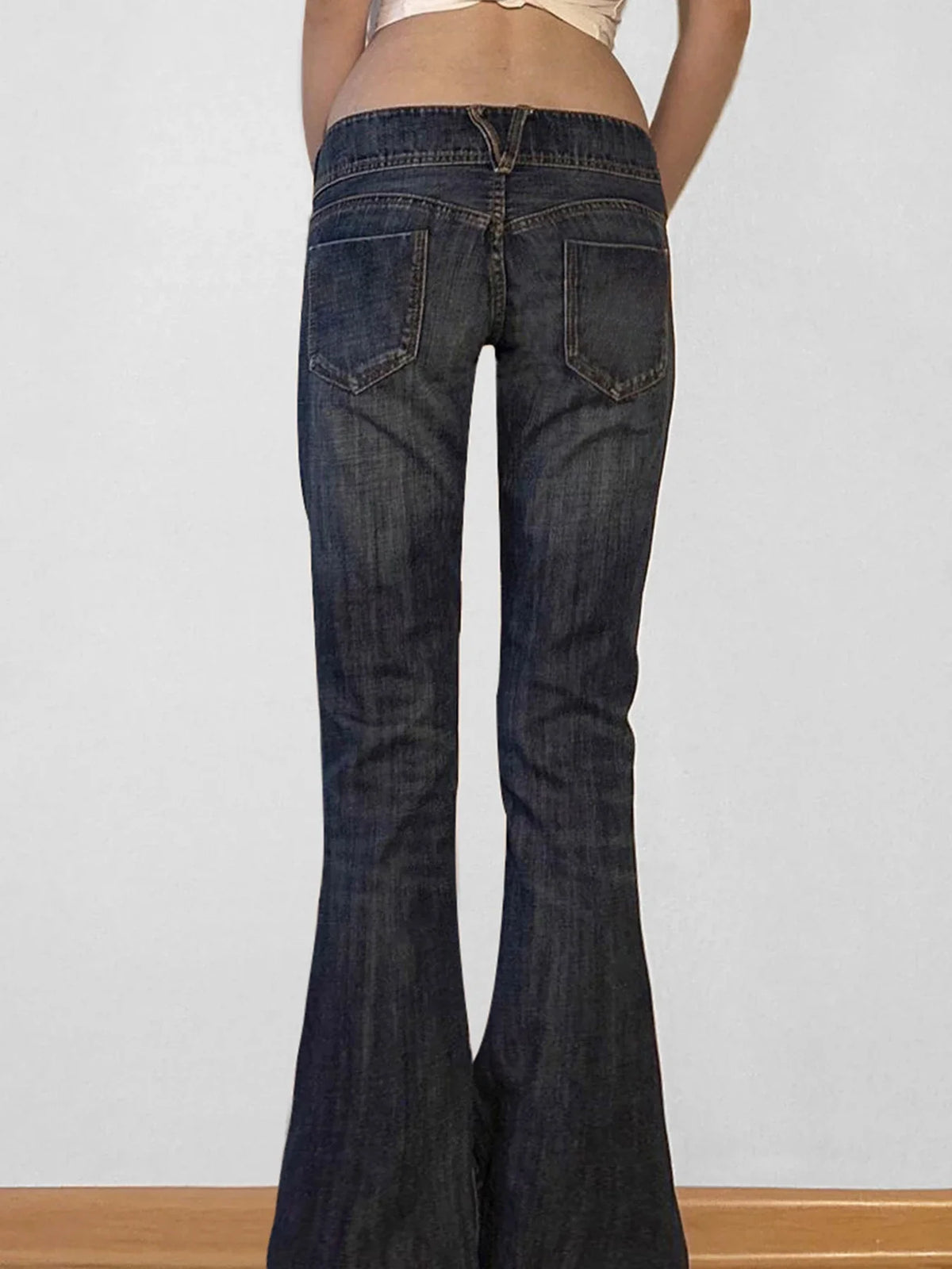 Y2K Vintage Flared Button-Up Low Jeans