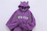 Bat Wings Zip Up Hoodie