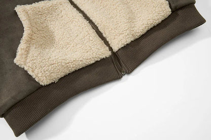 Winter Cozy Faux Fur Collar Rabbit Ear Hooded Jacket