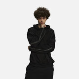 Frayed Woolen Zip-Up Hoodie Sweatshirt